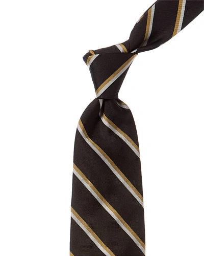 Brooks Brothers Black Mini Stripe Silk Tie