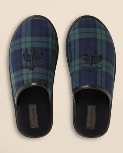 Brooks Brothers Black Watch Golden-fleece-emblem Slippers Shoes In Multi