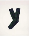 Brooks Brothers Tartan Crew Socks In Navy,green