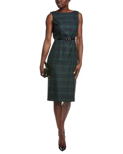 Brooks Brothers Blackwatch Midi Dress In Green