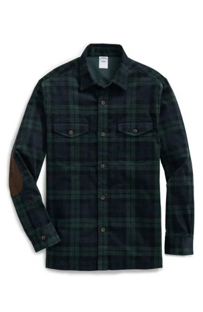 Brooks Brothers Blackwatch Plaid Stretch Cotton Corduroy Shirt Jacket