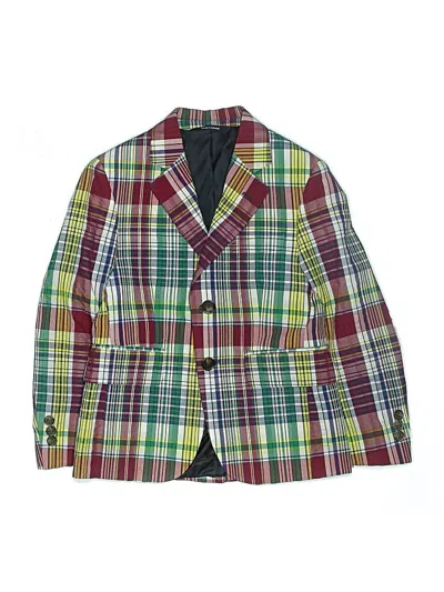 Pre-owned Brooks Brothers Kids' Blazer Jacket In Burgundy