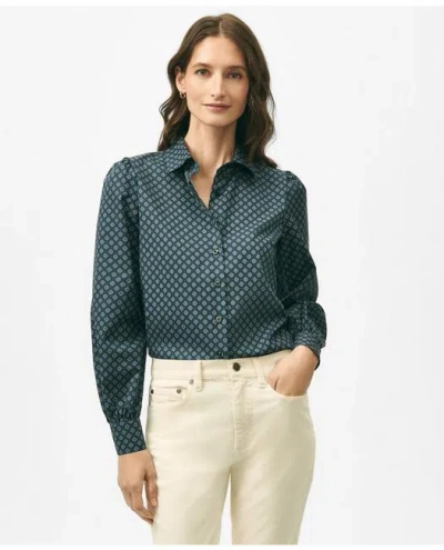 Brooks Brothers Blouson Sleeve Shirt In Stretch Supima Cotton In Blue