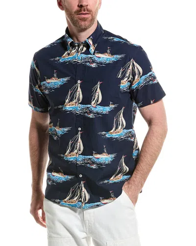 Brooks Brothers Boat Print Regular Shirt In Blue