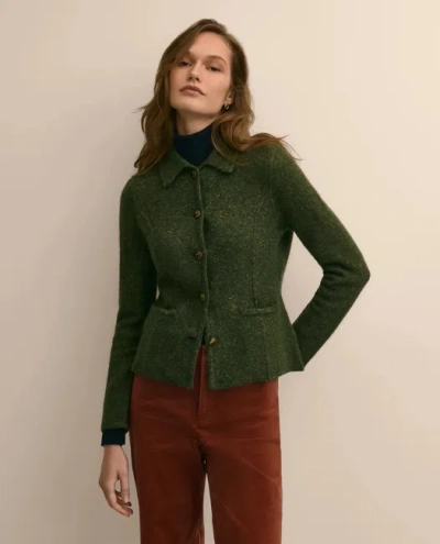 Brooks Brothers Boiled Wool Blend Jacket Sweater In Green