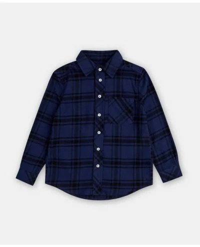Brooks Brothers Kids'  Boys Brushed Cotton Plaid Flannel Sport Shirt In Navy