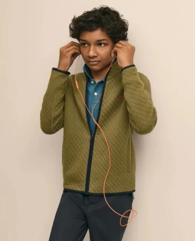 Brooks Brothers Kids'  Boys Cotton Blend Quilted Full-zip In Green