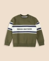 Brooks Brothers Kids' Embroidered Cotton Blend Sweatshirt In Green