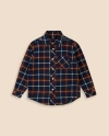 Brooks Brothers Kids' Plaid Flannel Button-up Shirt In Blue