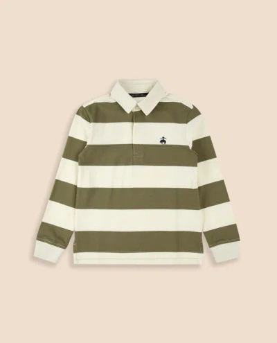 Brooks Brothers Kids'  Boys Cotton Rugby Shirt In Green