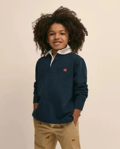 Brooks Brothers Kids'  Boys Cotton Rugby Shirt In Blue