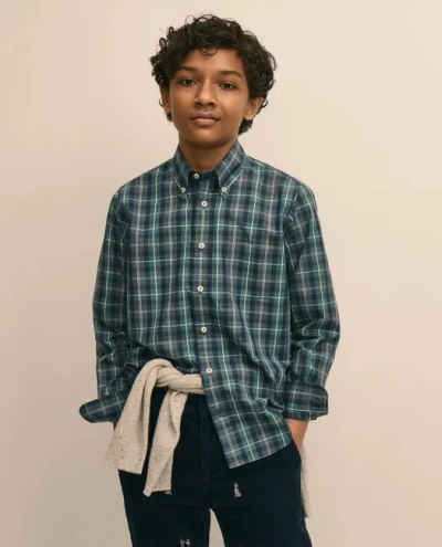 Brooks Brothers Kids'  Boys Friday Shirt, Poplin Tartan In Multi
