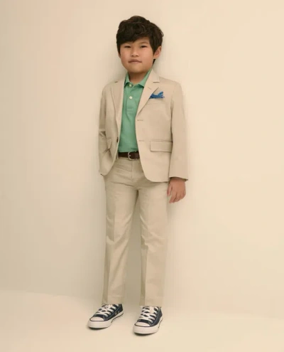 Brooks Brothers Kids'  Boys Junior Stretch Cotton Suit Pants In Brown