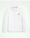 Brooks Brothers Kids'  Boys Long-sleeve Cotton Pique Polo In Bright White