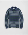 Brooks Brothers Boys Long Sleeve Striped Polo Shirt In Green