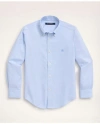 Brooks Brothers Boys Non-iron Stretch Cotton Oxford Sport Shirt In Light Blue