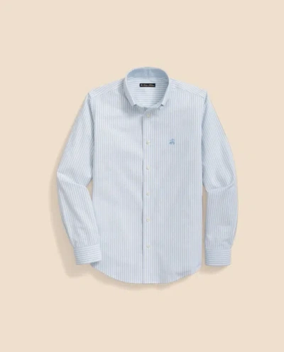 Brooks Brothers Kids'  Boys Non-iron Stretch Cotton Striped Oxford Sport Shirt In Blue