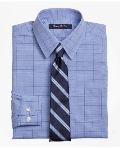 Brooks Brothers Kids'  Boys Non-iron Supima Cotton Broadcloth Plaid Dress Shirt In Blue