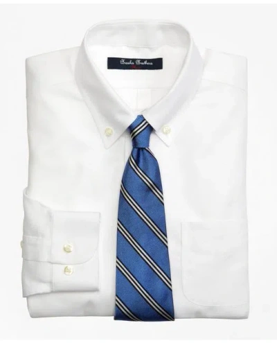 Brooks Brothers Kids'  Boys Non-iron Supima Oxford Polo Button-down Dress Shirt | White | Size 18