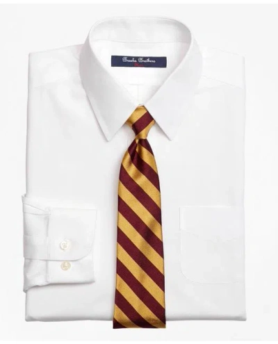 Brooks Brothers Boys Non-iron Supima Pinpoint Cotton Dress Shirt | White | Size 16 In White
