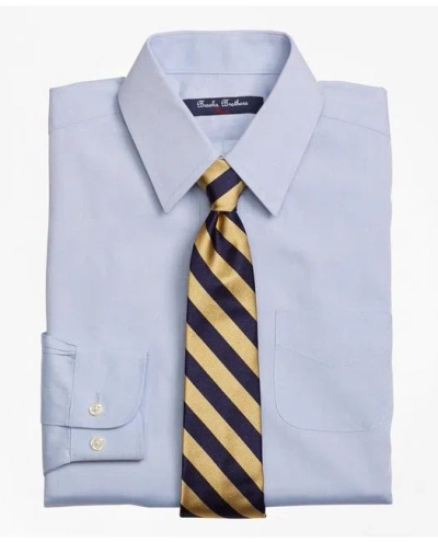 Brooks Brothers Kids'  Boys Non-iron Supima Pinpoint Cotton Forward Point Dress Shirt In Light Blue