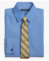 Brooks Brothers Kids'  Boys Non-iron Supima Pinpoint Cotton French Cuff Dress Shirt | Blue | Size 4