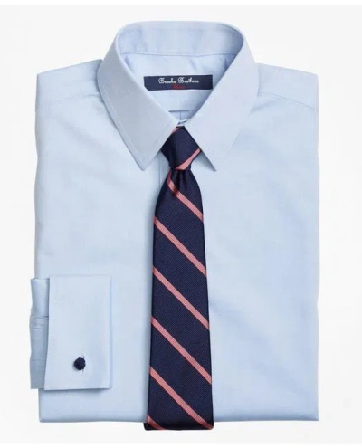 Brooks Brothers Kids'  Boys Non-iron Supima Pinpoint Cotton French Cuff Dress Shirt In Light Blue
