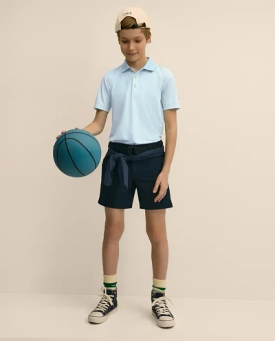 Brooks Brothers Kids'  Boys Performance Series Micro-stripe Polo In Blue