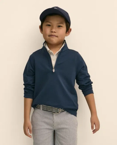 Brooks Brothers Kids'  Boys Performance Series Quarter-zip In Blue