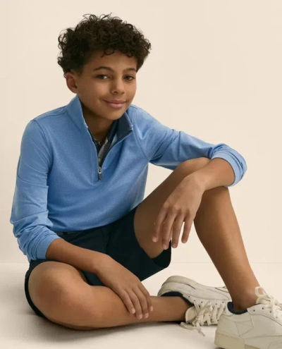 Brooks Brothers Kids'  Boys Performance Series Quarter-zip In Blue