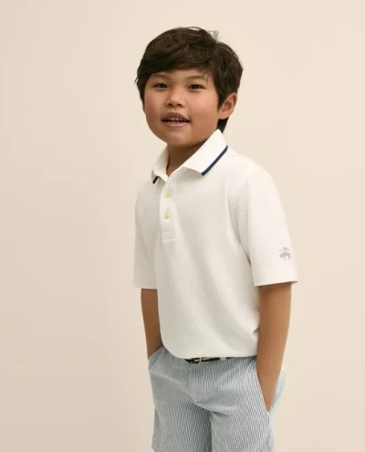 Brooks Brothers Kids'  Boys Pique Performance Series Polo In White