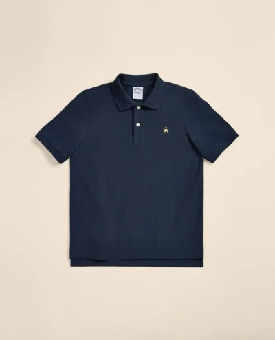 Brooks Brothers Kids'  Boys Short-sleeve Pique Polo In Blue