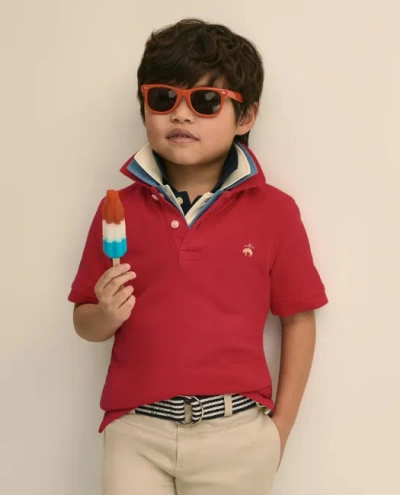 Brooks Brothers Kids'  Boys Short-sleeve Pique Polo In Red