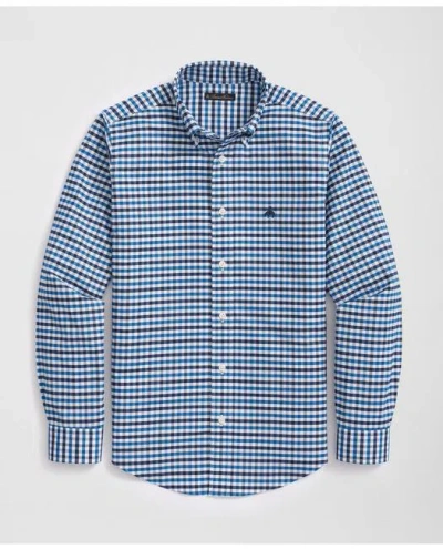 Brooks Brothers Kids'  Boys Stretch Cotton Non-iron Oxford Polo Button Down Collar Gingham Shirt In Blue