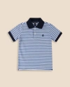 Brooks Brothers Kids'  Boys Striped Pique Polo Shirt In Blue