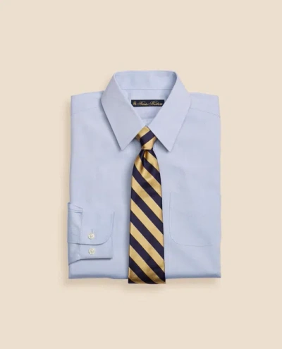 Brooks Brothers Kids'  Boys Supima Cotton Oxford Pinpoint Non-iron Forward Point Collar Dress Shirt In Blue
