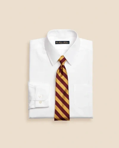 Brooks Brothers Kids'  Boys Supima Cotton Oxford Pinpoint Non-iron Forward Point Collar Dress Shirt In White