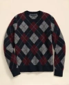 Brooks Brothers Brushed Wool Argyle Sweater In Black