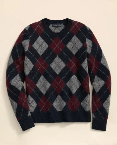 BROOKS BROTHERS BRUSHED WOOL ARGYLE SWEATER