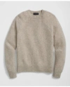 Brooks Brothers Brushed Wool Crewneck Sweater In Beige