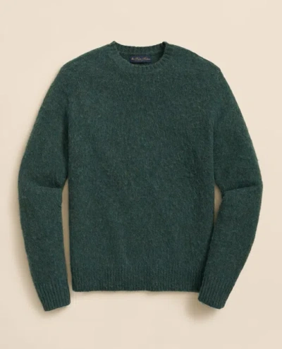 Brooks Brothers Brushed Wool Crewneck Sweater In Green
