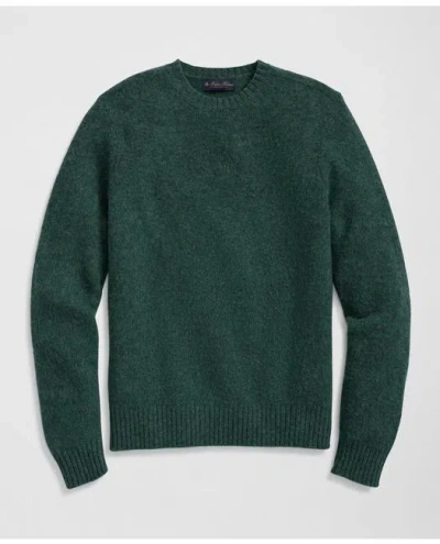 Brooks Brothers Brushed Wool Crewneck Sweater In Green