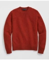 Brooks Brothers Brushed Wool Crewneck Sweater In Orange