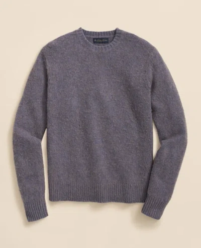 Brooks Brothers Brushed Wool Crewneck Sweater In Purple