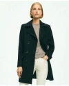 Brooks Brothers Brushed Wool Twill Peacoat In Black