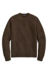 Brooks Brothers Brushed Wool Sweater In Brown