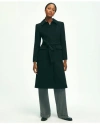 Brooks Brothers Brushed Wool Twill Wrap Coat In Black