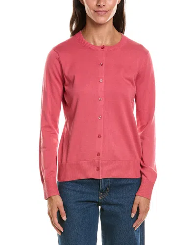 Brooks Brothers Cable Cardigan In Pink