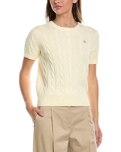 Brooks Brothers Cable Crew Sweater In Neutral