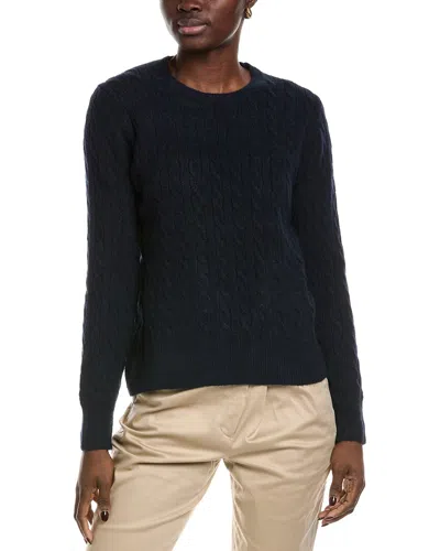 Brooks Brothers Cable Crewneck Sweater In Blue